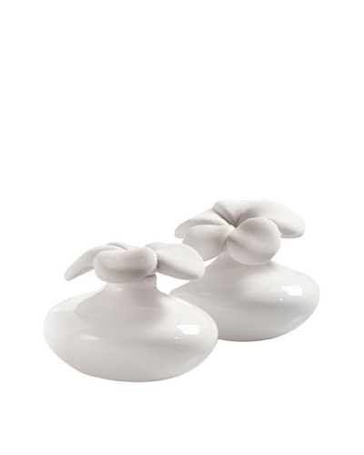 Millefiori Milano Set of 2 Mini Porcelain Flower Diffusers, White
