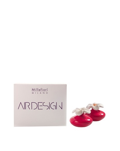 Millefiori Milano Set of 2 Mini Porcelain Flower Diffusers, Red