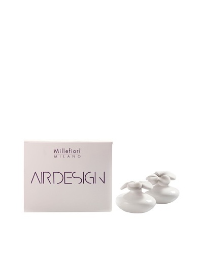 Millefiori Milano Set of 2 Mini Porcelain Flower Diffusers, White