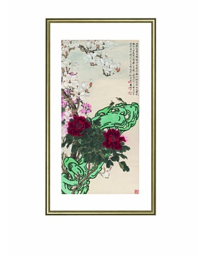 Mind Art Peony, Magnolia and Chinese Cherry Apple Bring Prosperity and Fortune