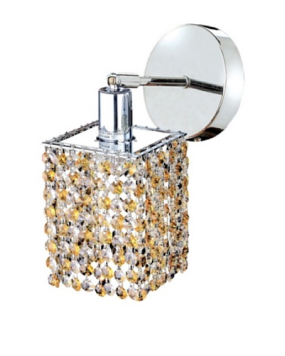 Mini Crystal Collection Square Wall Sconce, Light Topaz