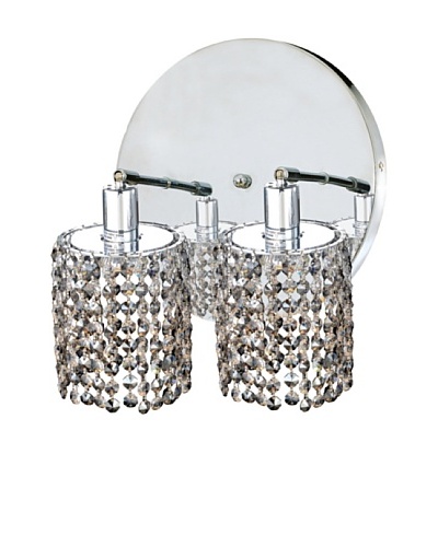 Mini Crystal Collection 2-Round Wall Sconce, Golden Teak