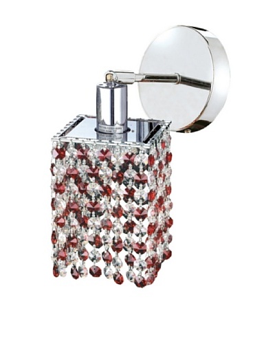 Mini Crystal Collection Square Wall Sconce, Bordeaux