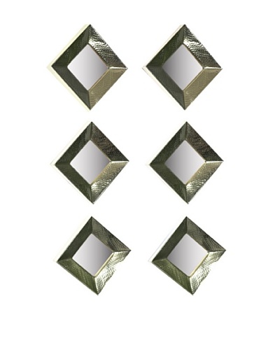 Sidney Marcus Set of 6 Reflections Square Mirrors, Brass