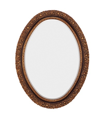 Majestic Mirrors Beveled Mirror, Antique Gold/Black, 48″ x 36″