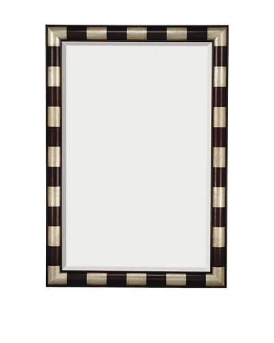 Majestic Mirrors Striped Mirror, Silver/Mahogany, 79 x 55