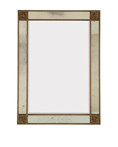 Majestic Mirrors Antique Paneled Mirror, Bronze, 44″ x 32″