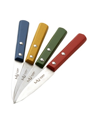 MIU France Set of 5 Paring Knives with Colored Wood Handles