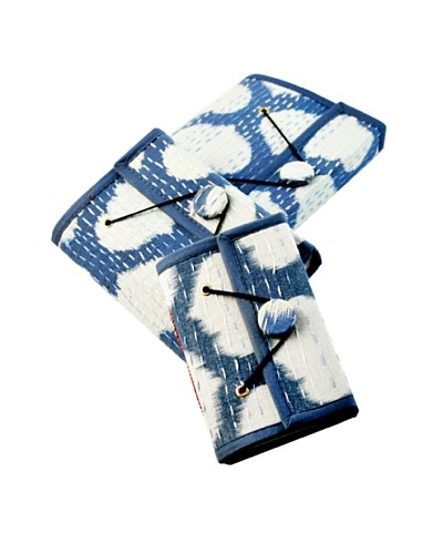 Modelli Creations Set of 3 Ikat Print Knit Journals, Blue