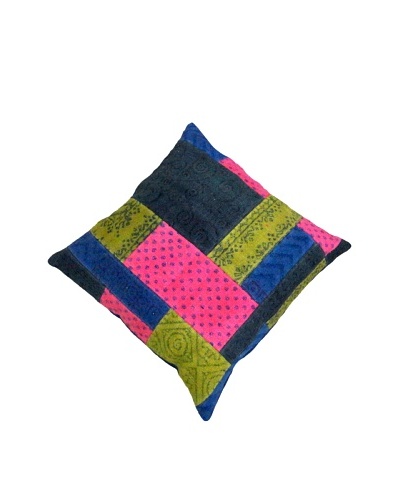 Modelli Creations Natural Fiber Square Dhurrie Pillow, Pink