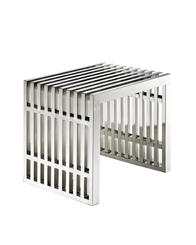 Modway Small Gridiron Stainless Steel Bench, Silver