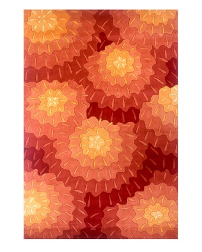 Momeni Bold Floral Rug, Orange, 5′ 3″ x 8′