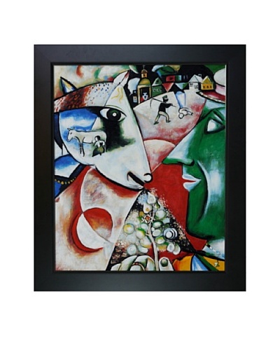 Marc Chagall I and the Village Framed Oil Painting, 24″ x 20″