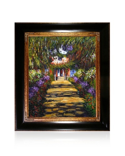 Claude Monet Garden Path at Giverny Framed Oil Painting, 20 x 24