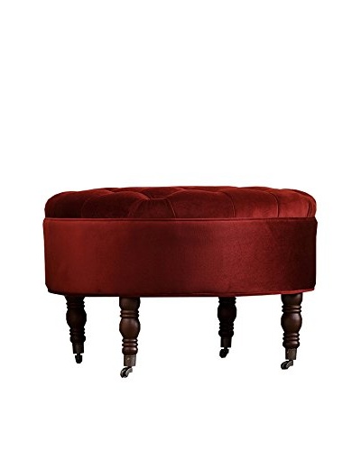 Monica Pedersen Hyland Round Ottoman, Burgundy Wine