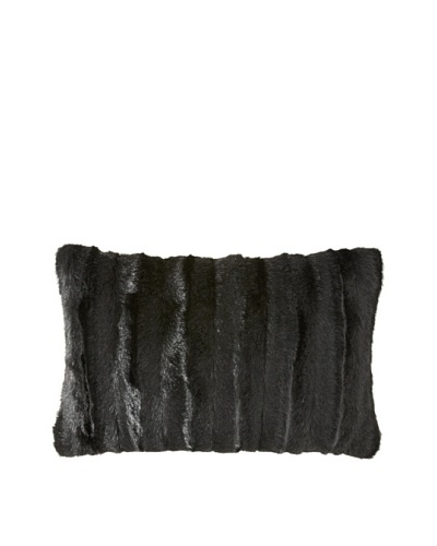 Montague & Capulet Faux Mink Boudoir Pillow, Black