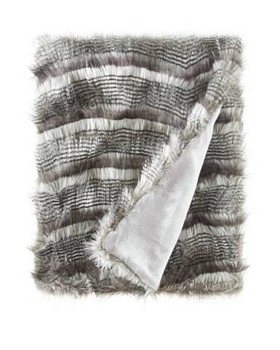 Montague & Capulet Faux Siberian Throw, Grey