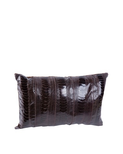 Moo-Moo Designs Ostrich Sheen Pillow, Brown, Brown, 12 x 16