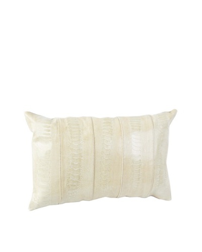 Moo-Moo Designs Ostrich Sheen Pillow, Cream, White, 12 x 16