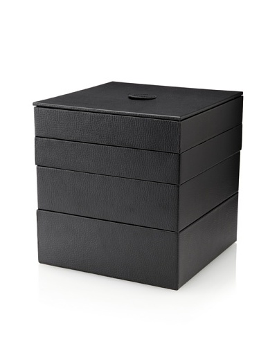 Morelle & Co. Arnold Leather Stackable Organizer Box, Black