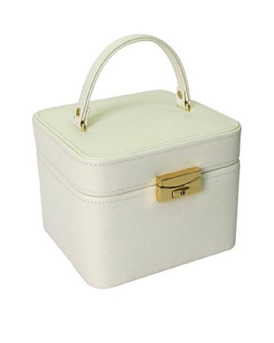 Morelle & Co. Petite Jackie O Lock & Key Jewelry Box with Takeout Compartment, Cream