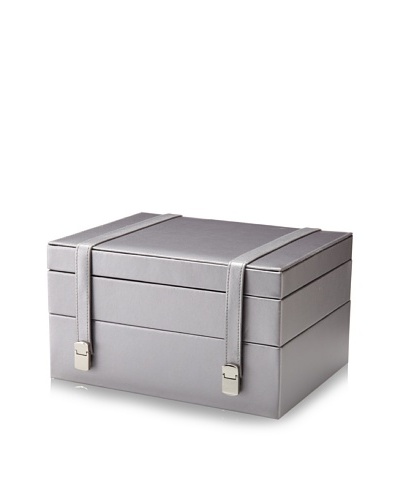 Morelle & Co. Evan Leather Stackable Organizer Box, Grey