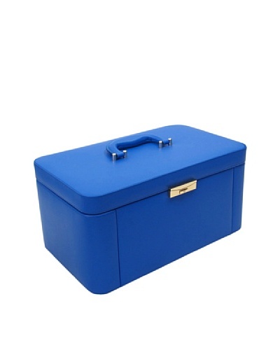 Morelle & Co. Alexis Leather Large Two Side Pullout Jewelry Box, Dazzling Blue