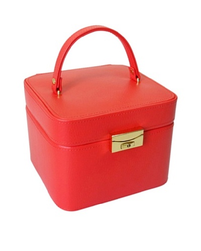 Morelle & Co. Petite Jackie O Lock & Key Jewelry Box with Takeout Compartment, Poppy Red