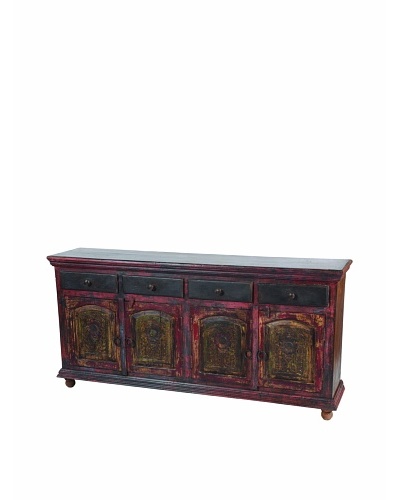 MOTI Historic Floral 4-Carved Door & 4-Drawer Buffet