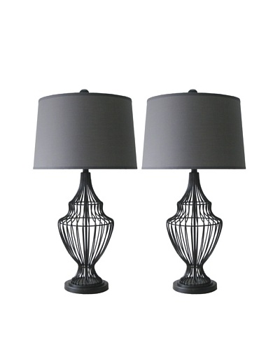 Murray Feiss Set of 2 Cage Table Lamps