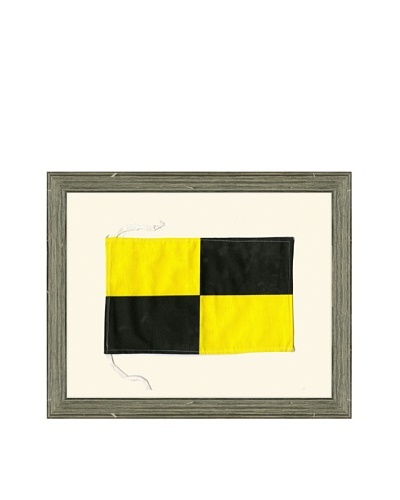 Framed Maritime Letter L Lima Signal Flag