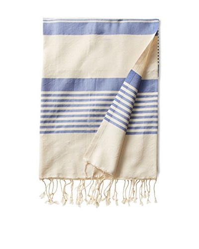 Fouta Bath Towel, Honey Striped Blue