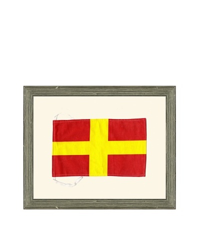 Framed Maritime Letter R “Romeo” Signal Flag