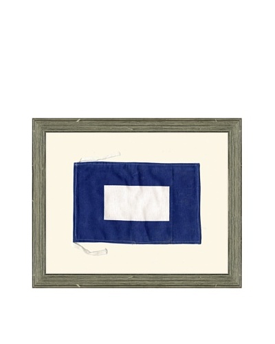 Framed Maritime Letter P Papa Signal Flag