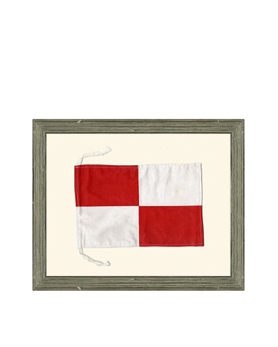 Framed Maritime Letter U “Uniform” Signal Flag