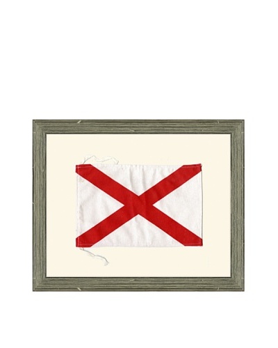 Framed Maritime Letter V Victor Signal Flag