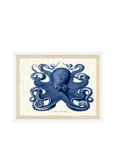 Navy Octopus Framed Print