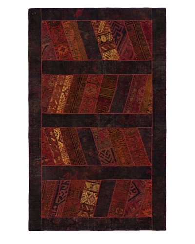 Hand-Knotted Andelz Wool Rug, Black/Dark Red, 5′ 1″ x 8′ 4″