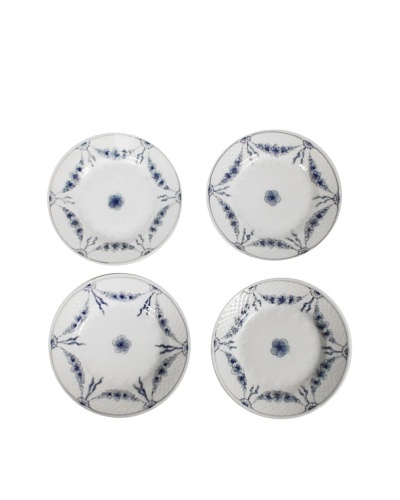 B&G Empire Blue Dessert Plates, S/4 4957, White/Blue, X6X1