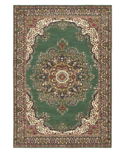 Medallion Style Rug, Teal, 6′ 2″ x 9′