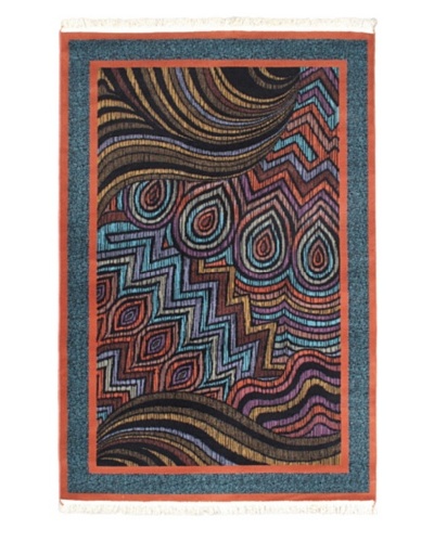 Royale Rug, Copper, Teal, 5′ x 7′ 6″