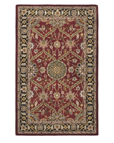 Handmade Manchester Rug, Dark Red, 5' x 7' 10