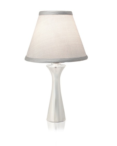 Nambe’ Romantic Accent Lamp, Polished Alloy with Silver Shade