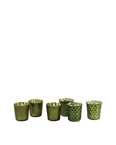 Napa Home & Garden Set of 6 Harvest Mercury Votives, Green