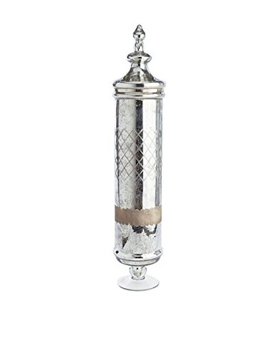 Napa Home and Garden Hayworth Etched Decanter With Lid, Antique Mercury