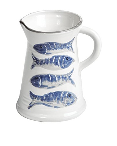 Napa Home and Garden Pesci Pitcher, White/Blue