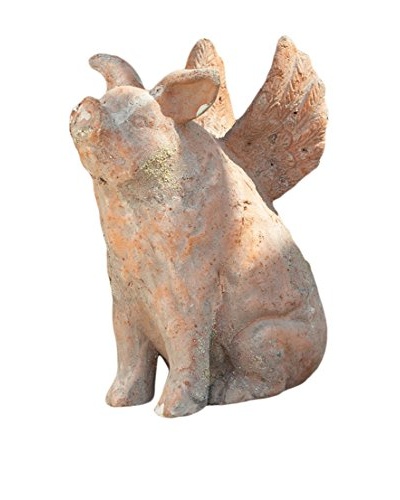 Napa Home and Garden Flying Pig, Ancient Terracotta