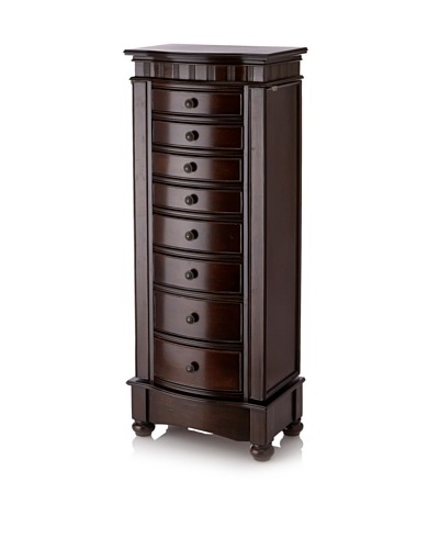 Nathan Direct Muscat Eight Drawer Jewelry Armoire, Coffee