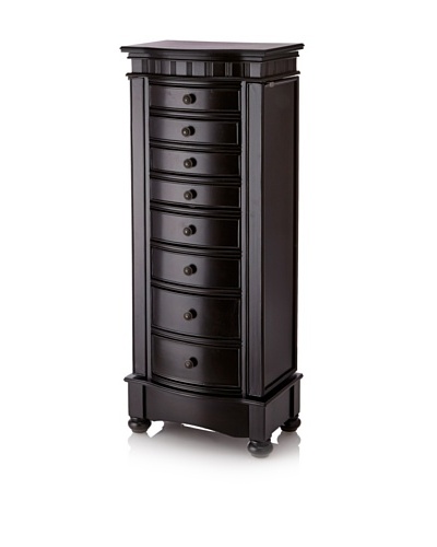 Nathan Direct Muscat Eight Drawer Jewelry Armoire, Black