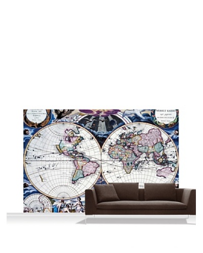 National Maritime Museum Goos Atlas Planisphere Mural, Standard, 12′ x 8′